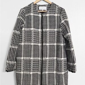 Cupcakes & Cashmere Black and White Checkered Blazer